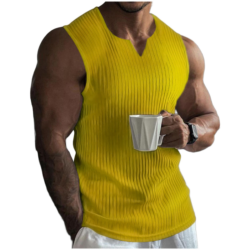 Quick Dry Breathable Men's Tank Top V Neck Polyester for Outdoor Activities gallery