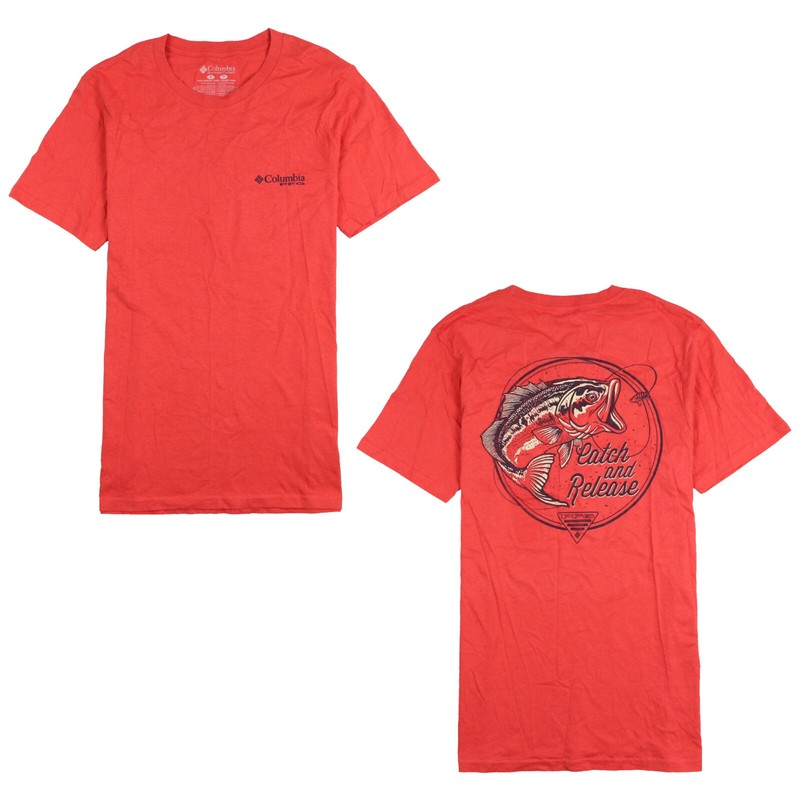 COLUMBIA Sportswear Makko T-Shirt sz 2XL XX-Large Sunset Red Outdoor Fishing