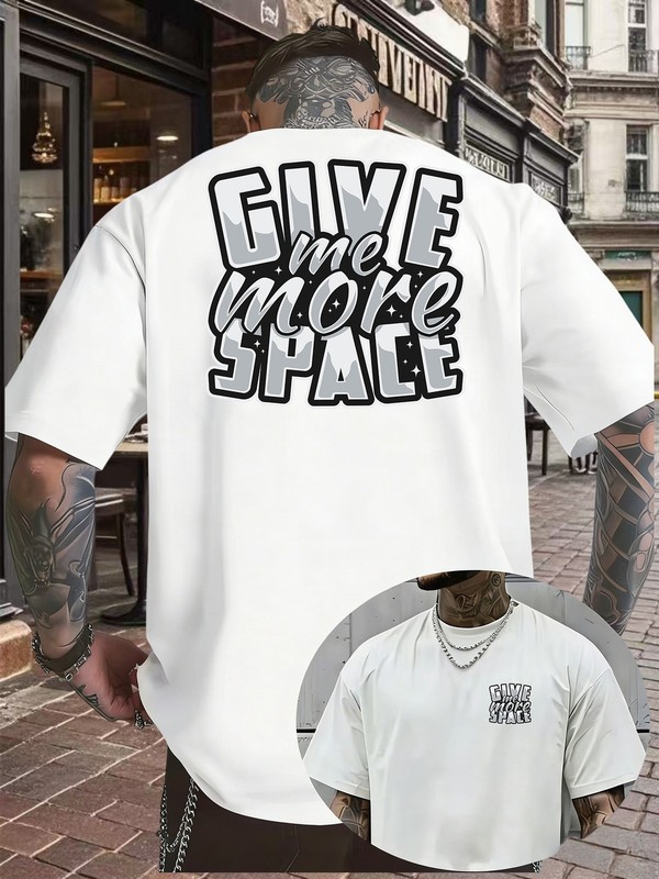 Men'S Crew Neck T-Shirt with Various Prints - Retro Hip-Hop Design gallery
