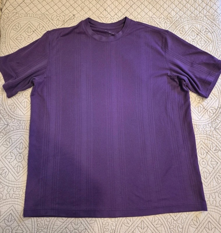 Claiborne Men’s XLT Tall Purple Crew Neck T-Shirt Textured