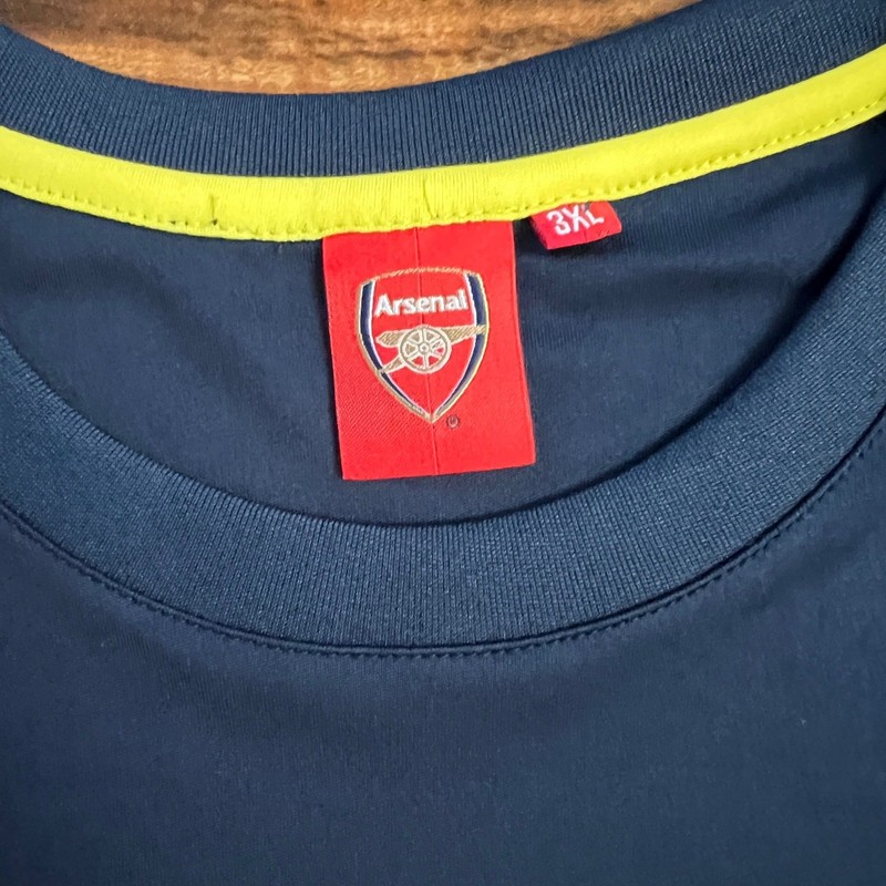 Arsenal FC Mens 3XL Training Shirt Navy Blue Yellow Stripe Soccer Top Official gallery