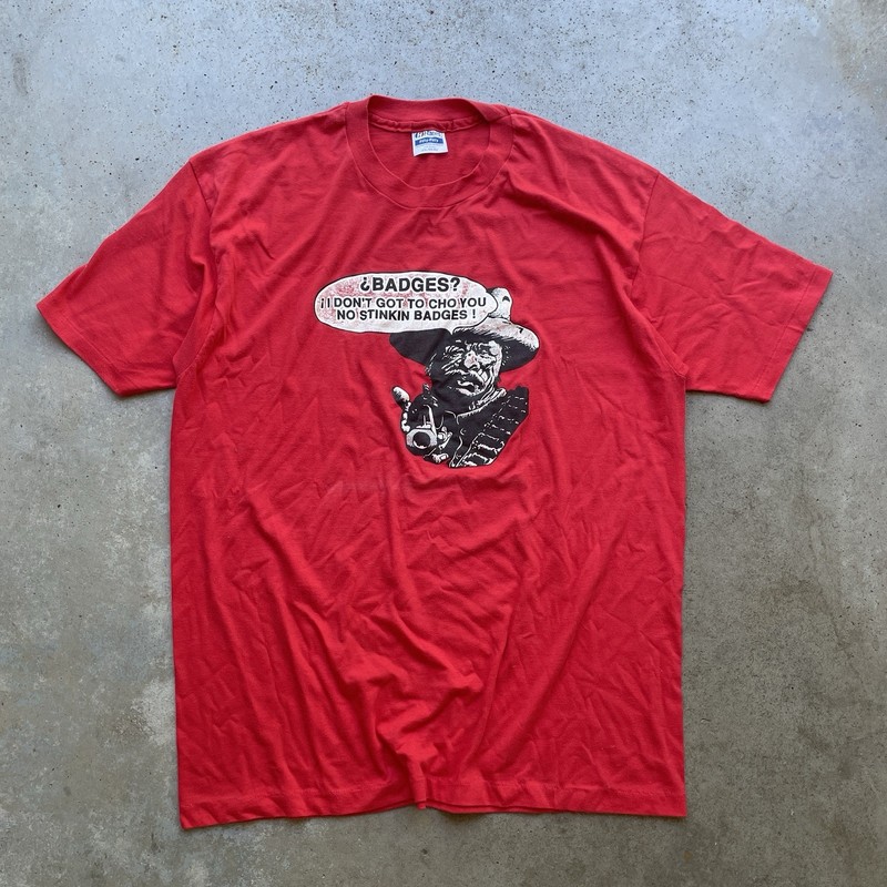 Vintage 80’s Treasure Of Sierra Madre Movie Promo T-Shirt No Stinkin Badges XXL