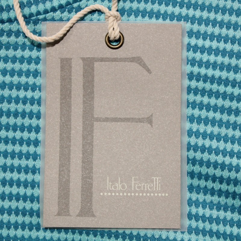 Italo Ferretti NWT Short Sleeve Crew Neck T-Shirt Size M Teal Blue 100% Cotton gallery