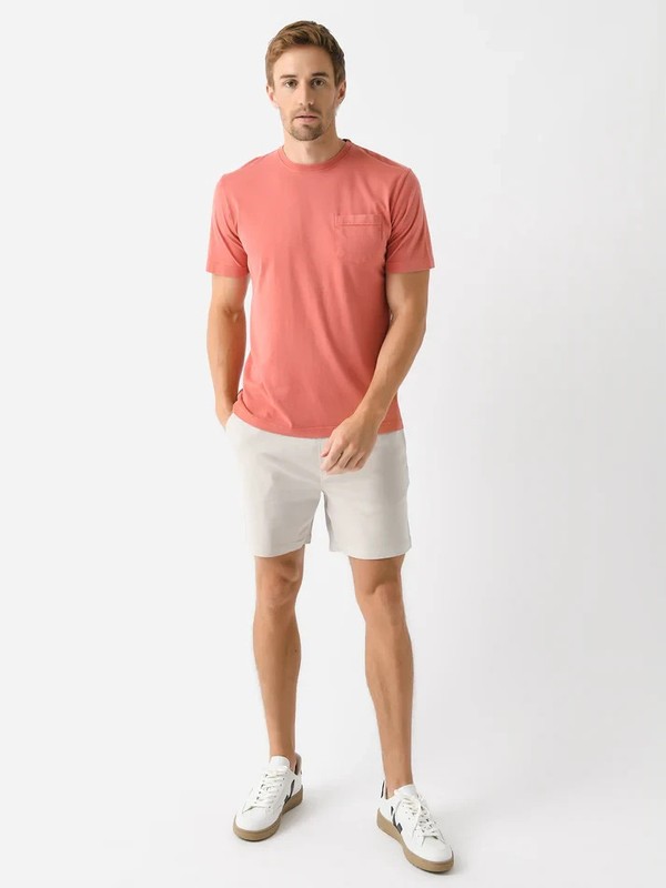 PETER MILLAR Crown Men’s Lava Wash Pocket Tee Color Clay Rose Size Small