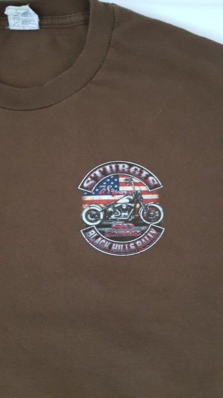 STURGIS Alstyle Apparel Men's Graphic T-Shirt Sz XL Brown Black Hill Rally 2018 gallery