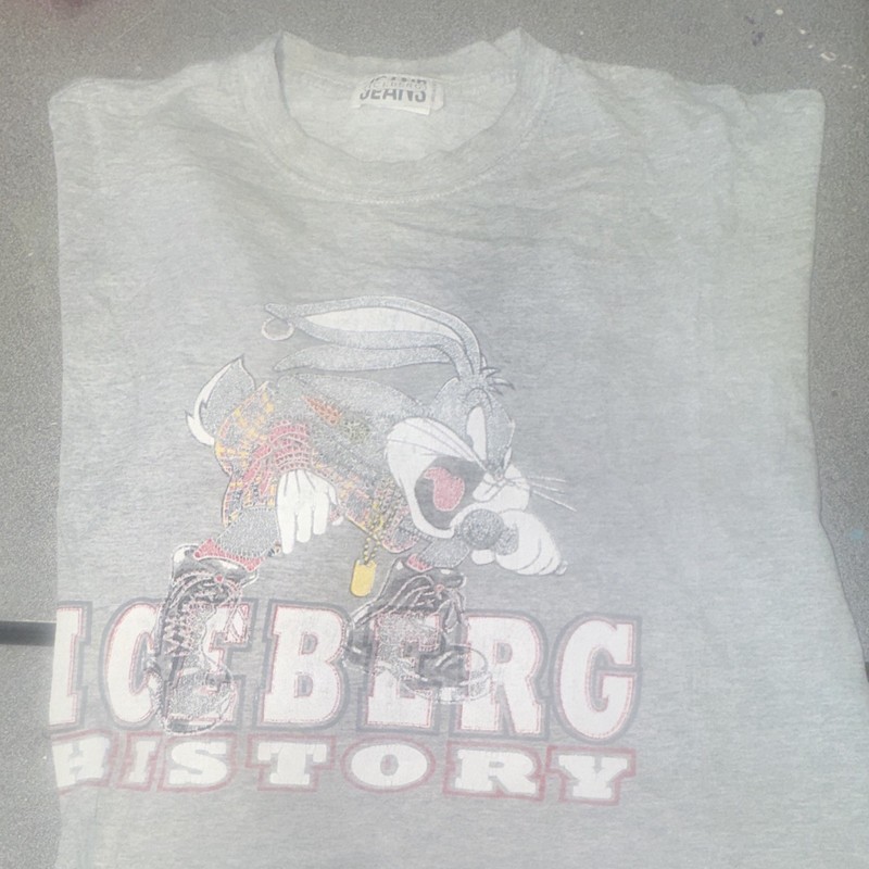 Iceberg Jeans Men’s Gray Bugs Bunny Looney Tunes Graphic Crew Neck T-Shirt 2XL