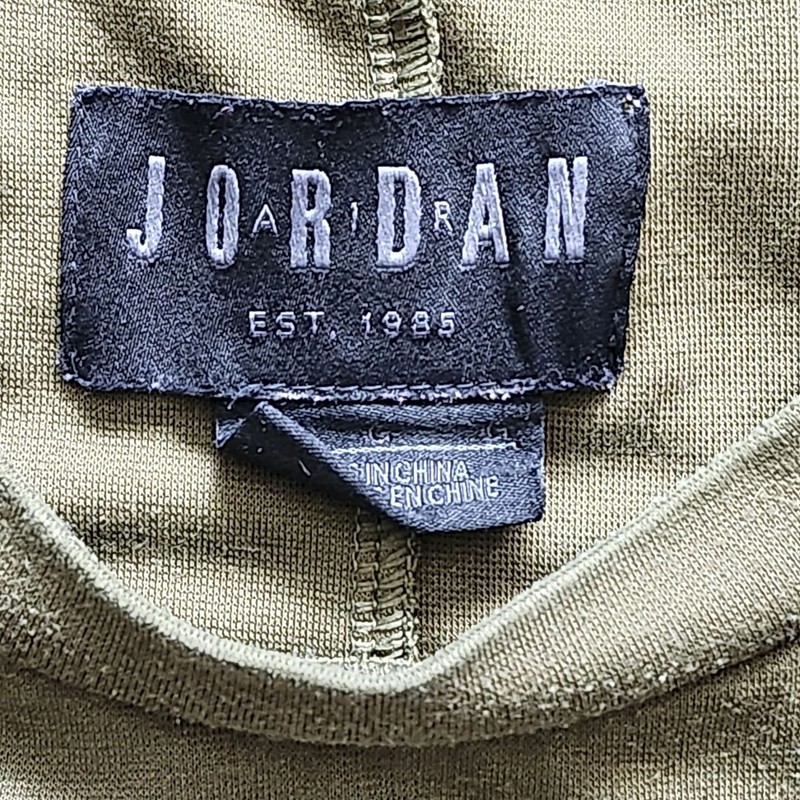 Jordan 23 Engineered Mens L Large Olive Green Typography T-Shirt 939950-395 gallery