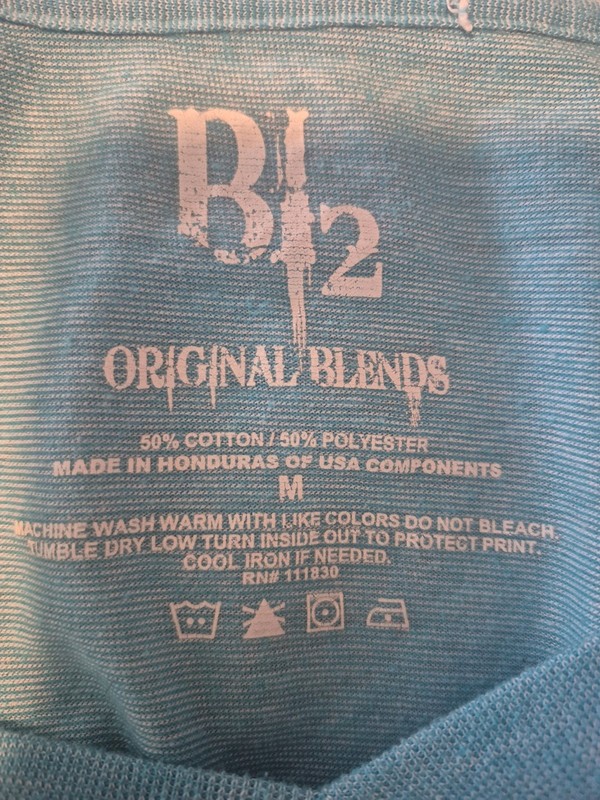 B2 Original Blends Men’s M baby Blue Tri-Blend V-Neck Short Sleeve T-Shirt gallery