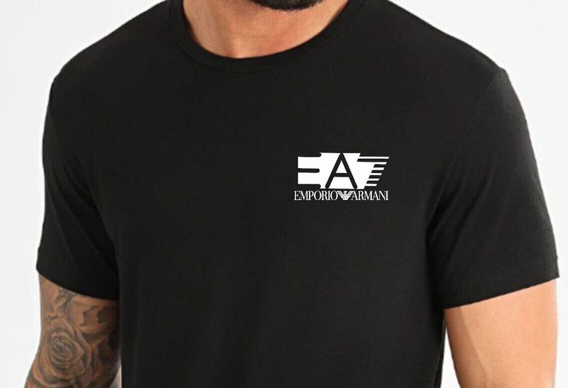 Emporio Armani Black Men's Cotton EA T-Shirt Size M*L*XL*2XL,3XL gallery