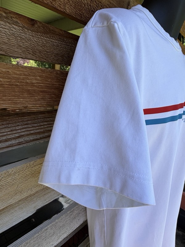 HELMUT LANG Hi Life Saver Men’s T-shirt Medium EUC Red White Blue 2022 gallery