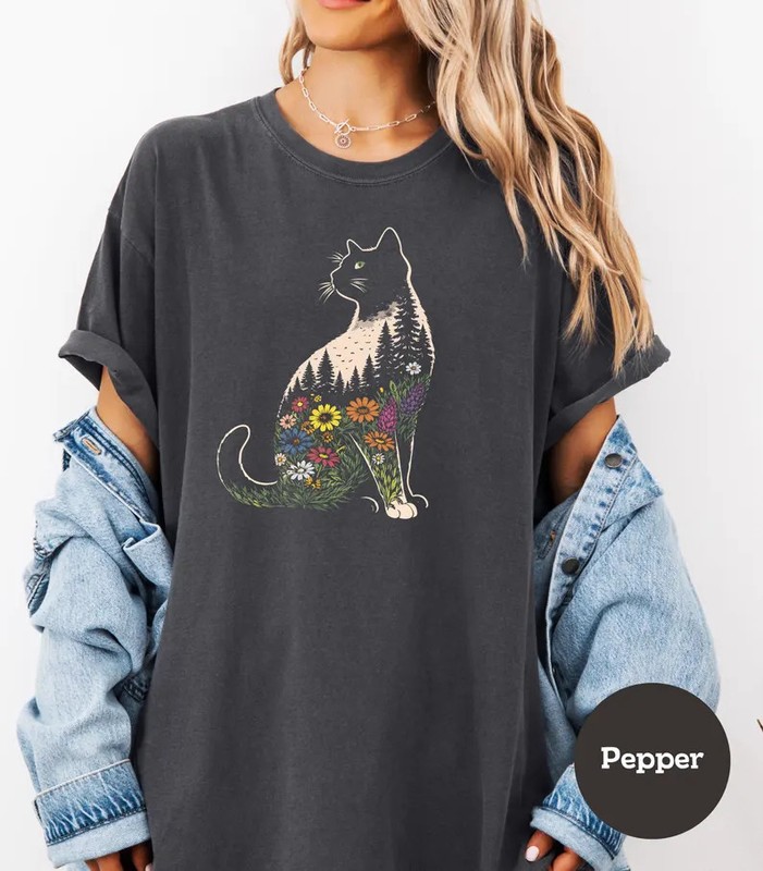 Boho Cat Plants Comfort Tee
