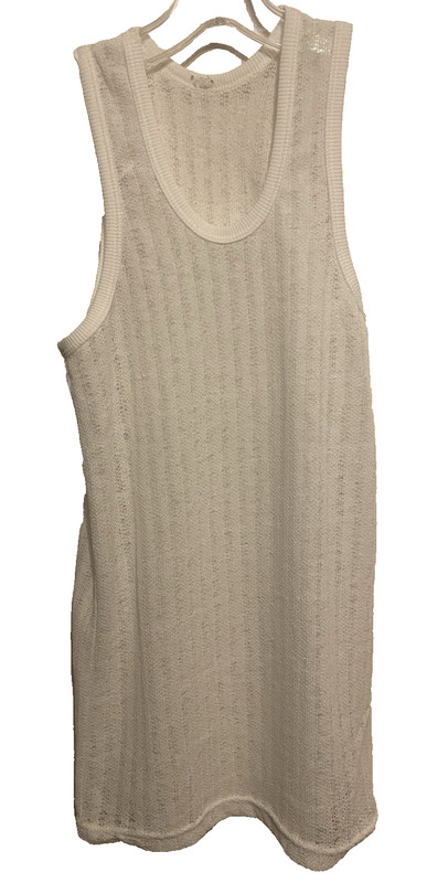 Unbranded Men’s Sheer Mesh Tank Top White Small Slim Fit Spandex blend NWOT