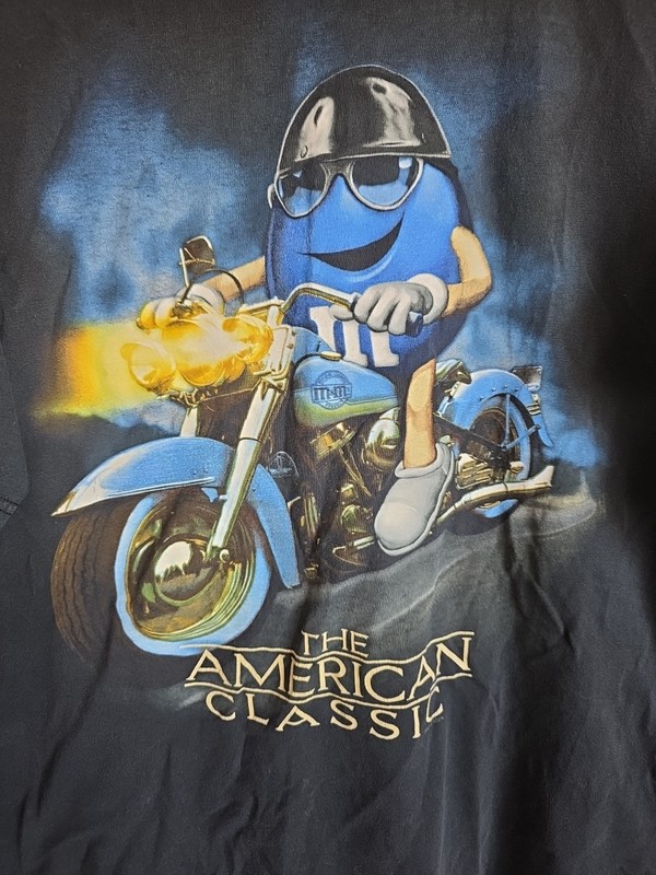 Vintage 90s M&M Motorcycle The American Classic Graphic T Shirt USA Biker