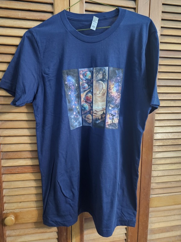 Bella Canvas Space Graphic Tee Navy Size Medium NWT