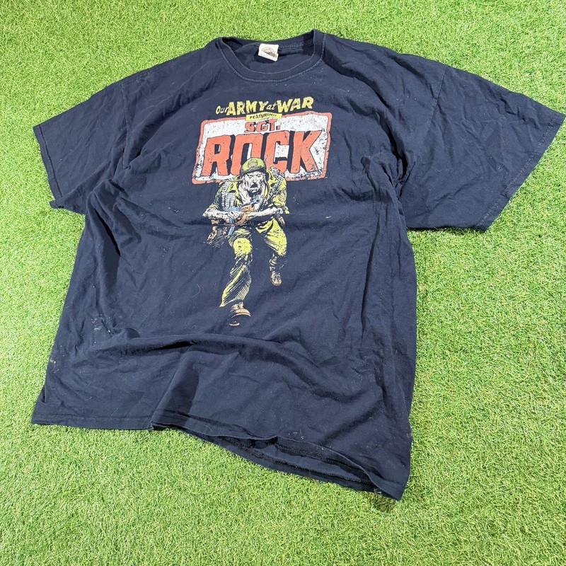 DC Comics 2015 Y2K Sgt. Rock - “Our Army At War” - Black Shirt - 2XL gallery