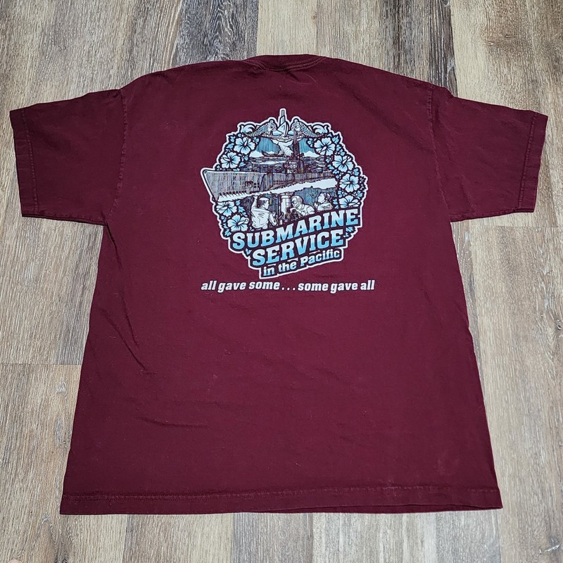 Submarine Service in the Pacific Red Maroon Shirt All Gave Some Men’s Size XL
