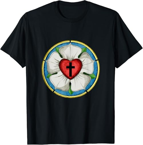 LUTHER ROSE SEAL LUTHERAN SYMBOL CHRISTIAN CROSS T-Shirt