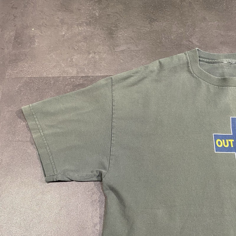 Vintage 90s y2k Out Patient Graphic Print Green T Shirt XL Men's Funny Humor gallery