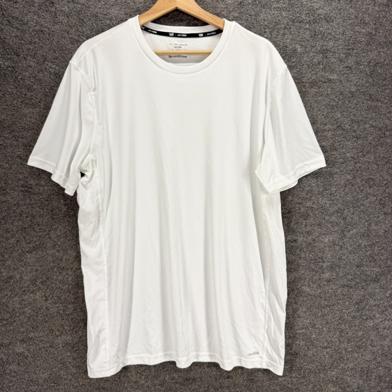 Tek Gear T-Shirt Men XL White Crew Neck Short Sleeve Dry Tek Regular Solid
