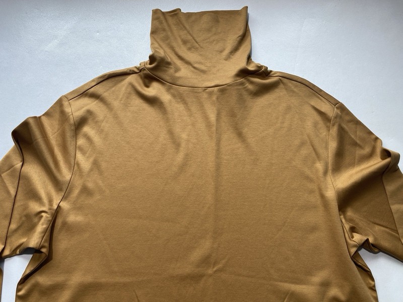 NEW- Size XL Mens Murano Long Sleeve Turtleneck Shirt Liquid Cotton Copper Brown gallery