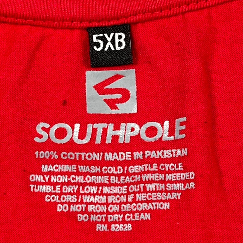 Southpole T Shirt Mens 5XB Red Cotton Gold Foil Graphic Crew Neck Hip Hop Casual gallery