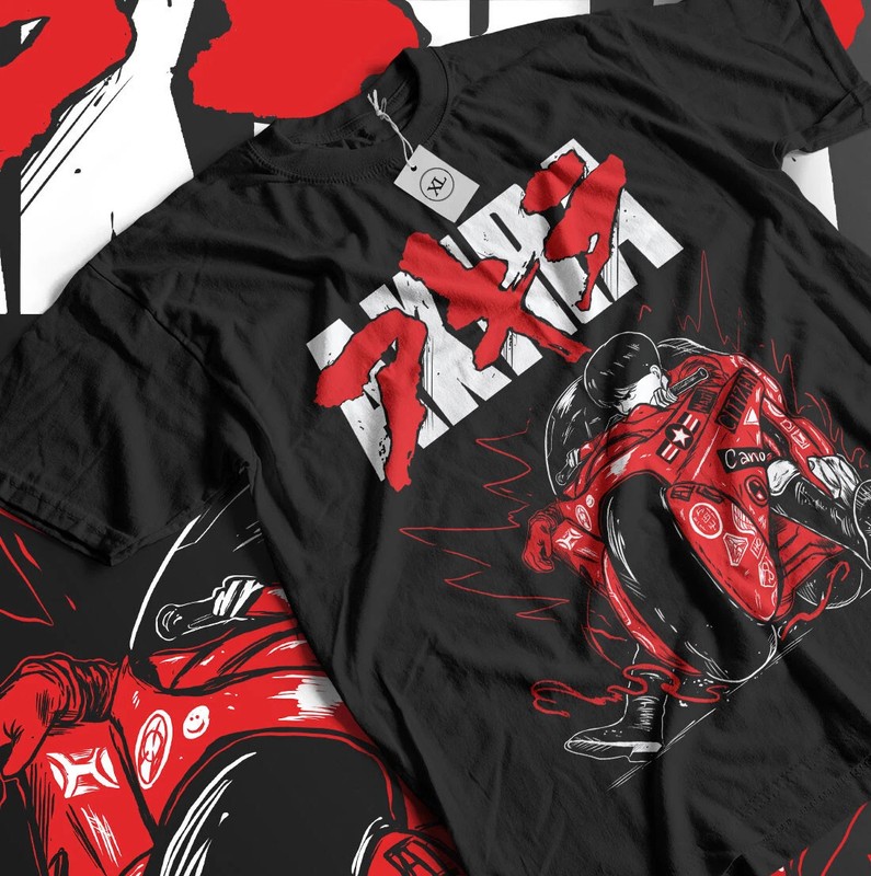 Akira T-shirt Anime Shirt Retro Neo Tokyo Manga Tetsuo Kaneda T-Shirt – Black