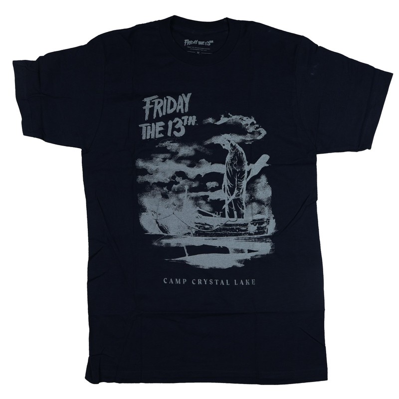 Friday The 13th T-Shirt Men’s Camp Crystal Lake Eerie Scene Graphic Tee (M)