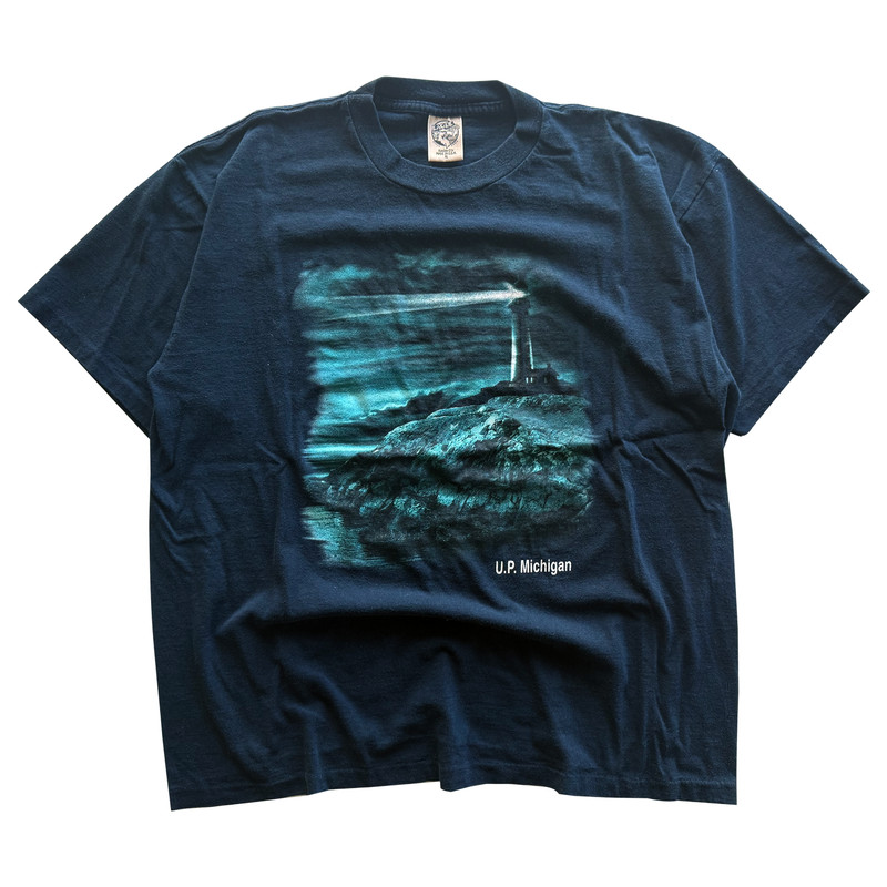 Vintage 1990s Lighthouse Tee Size XL | Michican, Nature, Ocean, Beach, Y2K, 90s