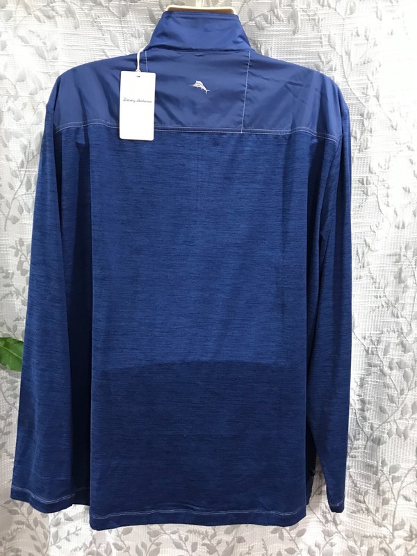 Tommy Bahama Islandzone Men's Size 3XL Navy Sport On Neck Half Zip Shirt $138 gallery