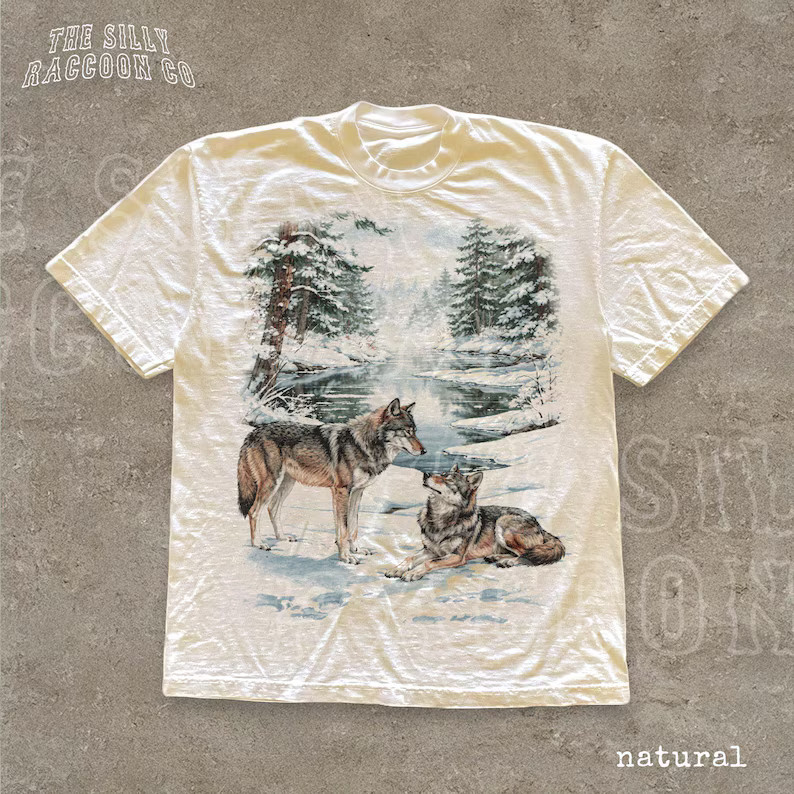 Vintage Wolf Wildlife Nature Comfort Tee