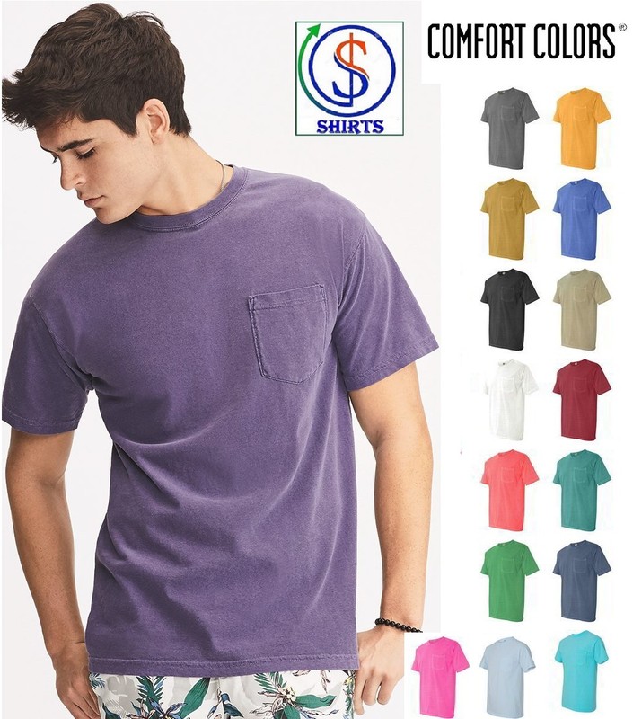 Comfort Colors 6030 Garment Dyed Heavy Ringspun Short Sleeve Shirt Pocket 6030CC