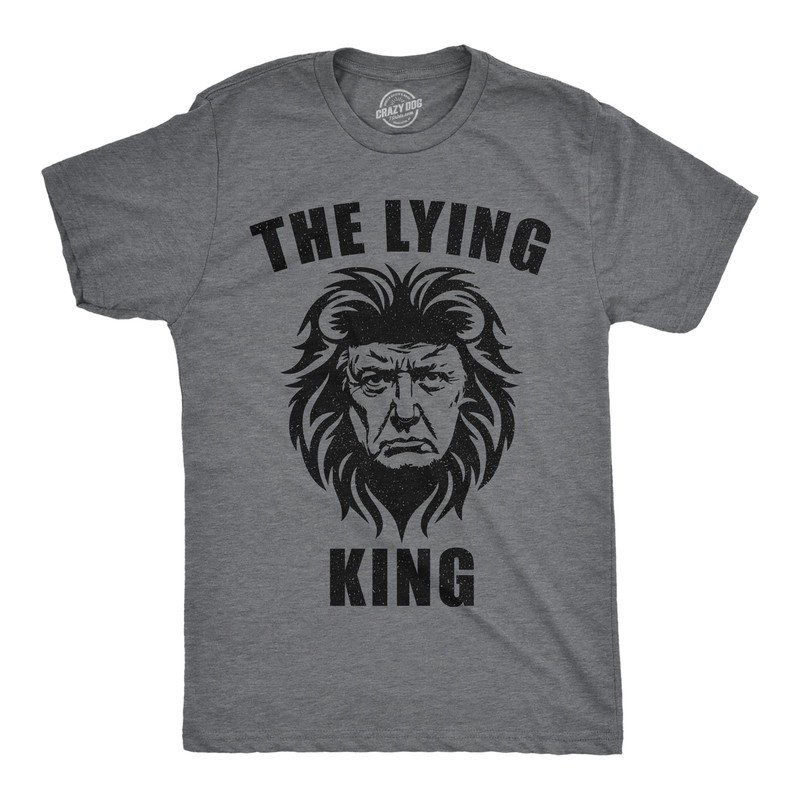 Mens Funny T Shirts The Lying King Sarcastic Anti Graphic Novelty Tee for
