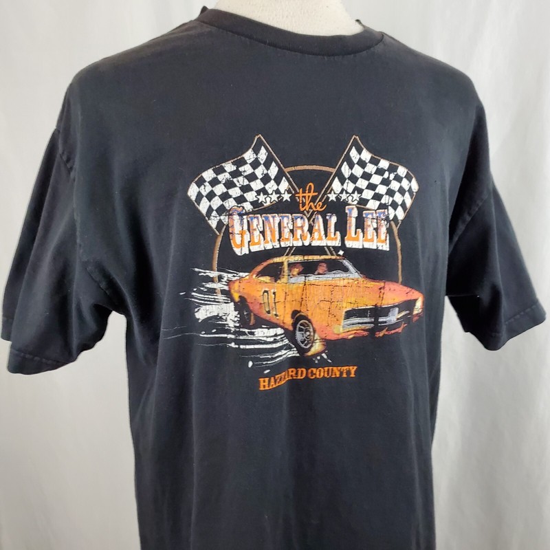 Vintage The General Lee Dukes of Hazzard T-Shirt Mens XL Black , Dodge Charger