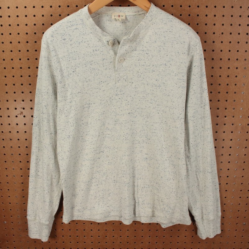 J CREW heritage brushed rib-knit henley t-shirt shirt MEDIUM thermal 90s oarsman