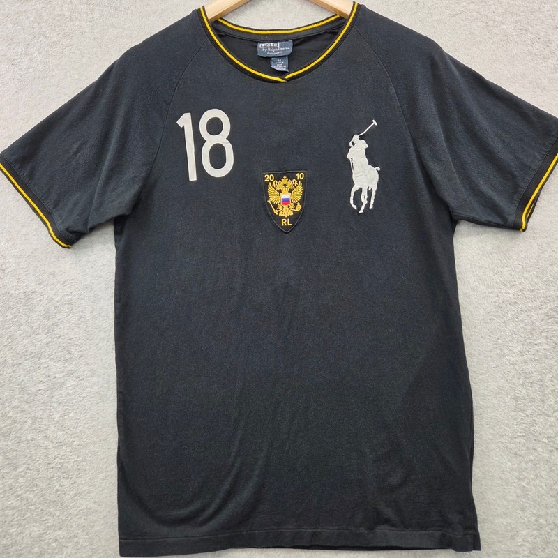 POLO RALPH LAUREN Big Pony Custom Fit RUSSIA 18 2010 World Cup Shirt Mens Medium