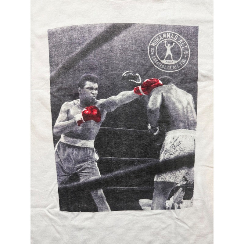 Muhammad Ali Hybrid Apparel Graphic Tee White Red Foil Boxing Shirt Mens Small gallery