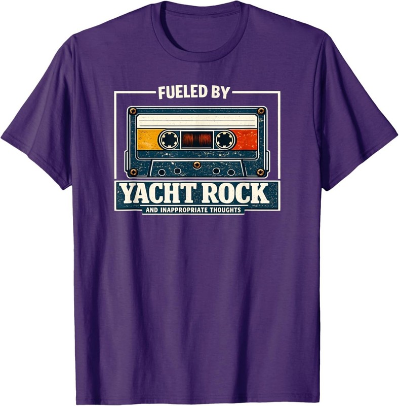 Fueled by Yacht Rock Retro Cassette Tape Humor T-Shirt