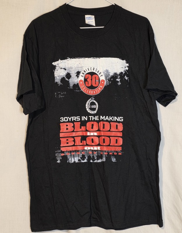 Blood In Blood Out Bond By Honor 30 Anniversary Men’s Black Large T-Shirt