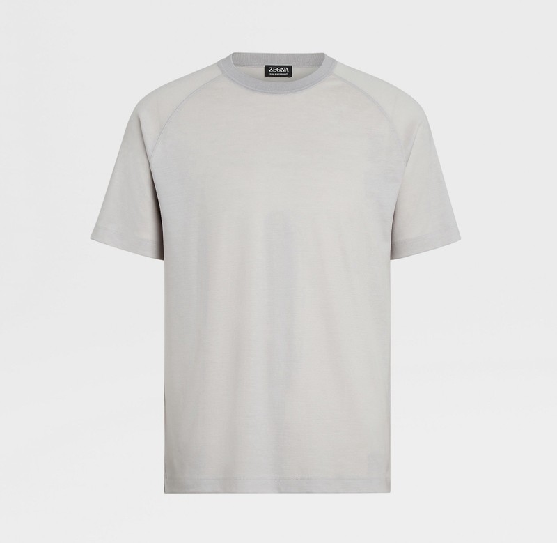 ZEGNA Men’s ‘High Performance’ Wool T-Shirt Light Grey Size XXL / 2XL $920+ NEW gallery