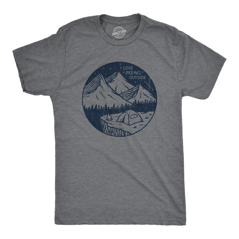 Mens I Love Peeing Outside T Shirt Funny Sarcastic Camping Nature Lovers Tee For