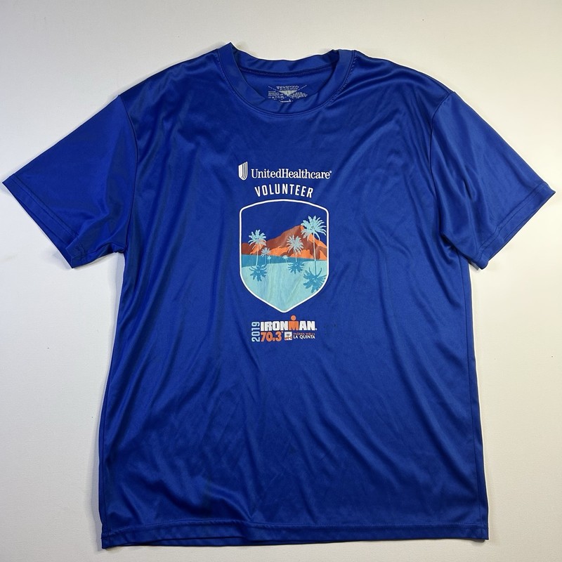 Ironman Volunteer Shirt Jersey Blue Men’s Large La Quinta Indian Wells CA
