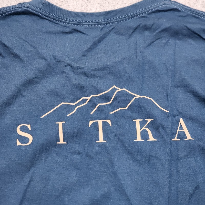 SITKA Gear Lightweight Pima Cotton Short Sleeve Elevation Tee T Shirt Blue XXL