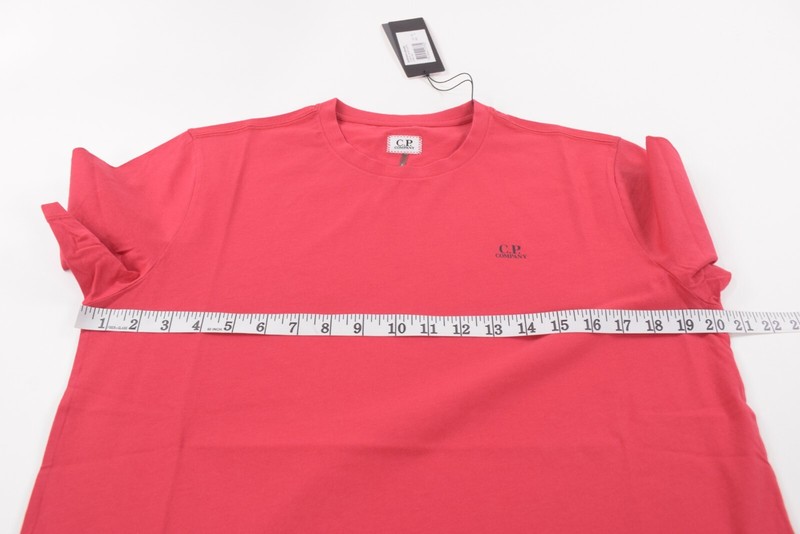 C.P. (CP) Company NWT Crew Neck T Shirt Short Sleeve Sz M In Solid Red W/ Logo gallery