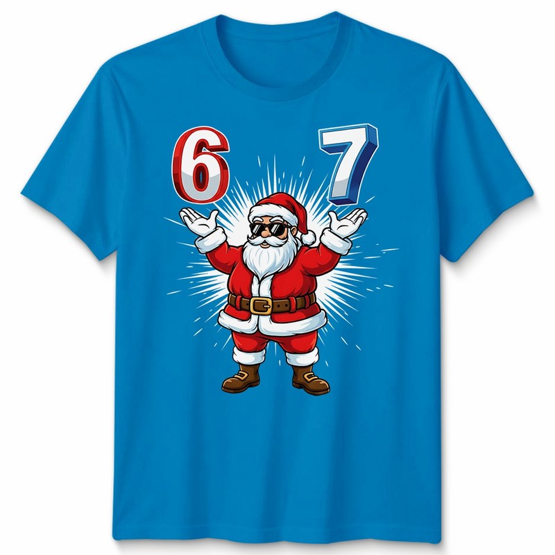 Santa Claus Six Seven Christmas Birthday Holidays Mens Womens Graphic Tee