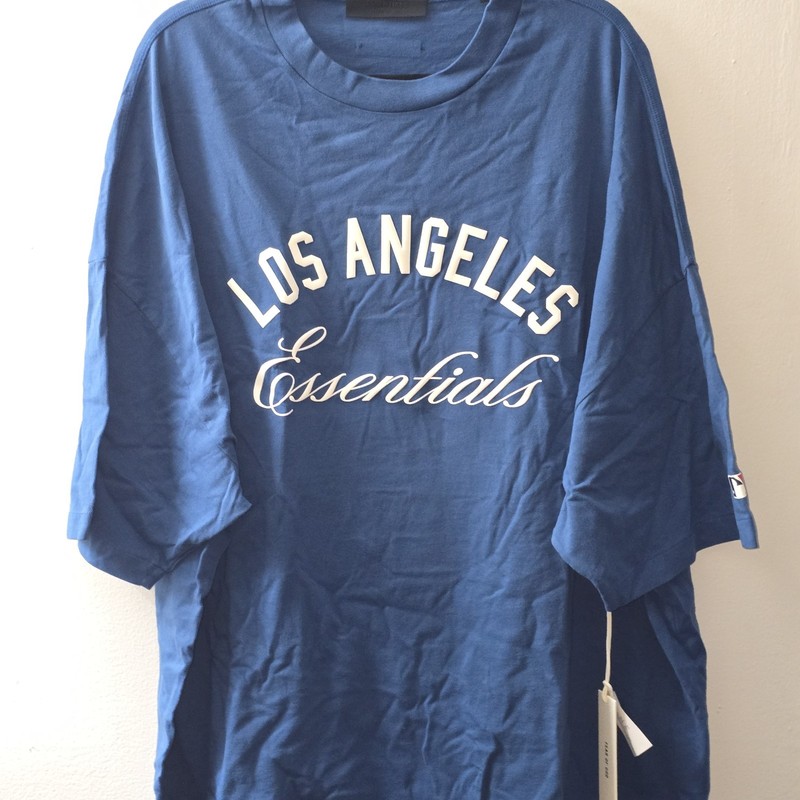 Fear Of God Essentials x MLB Los Angeles Dodgers LA Blue T-Shirt XL NWT