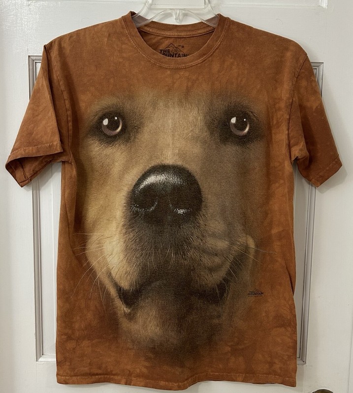 The Mountain Golden Retriever Dog Face Tie Dye Oversized Tee Mens Size M