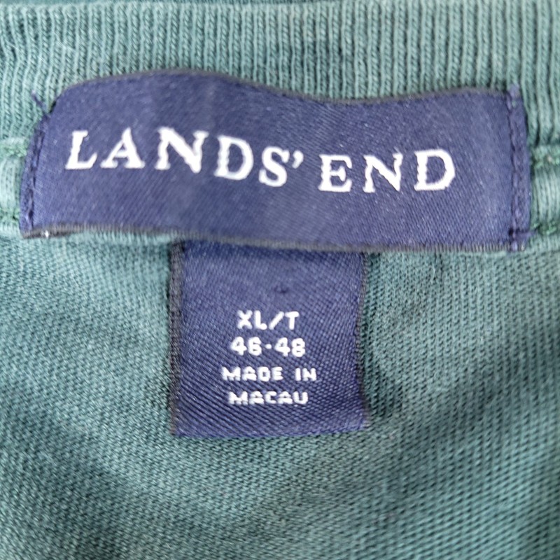 Lands' End Men's T-Shirt Green XL/T Cotton Crew Neck Machine Washable gallery