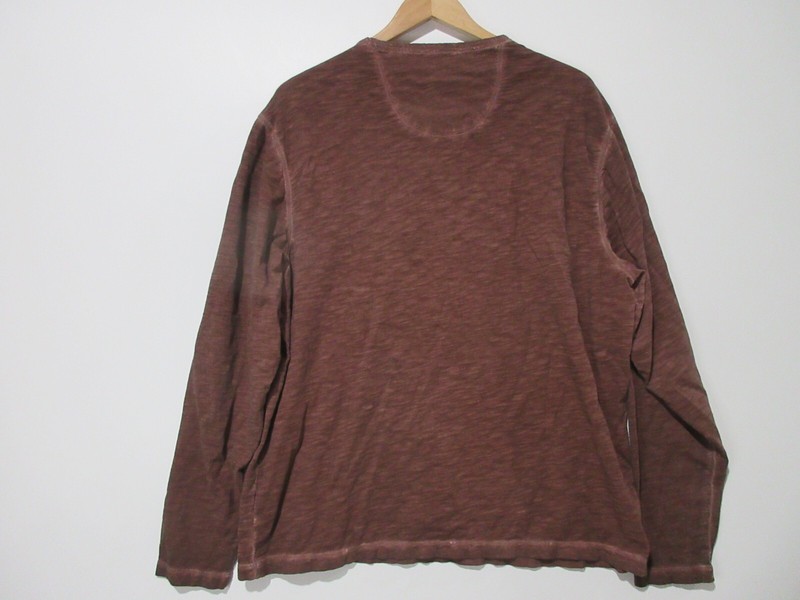 Sz XL Cremieux Premium Denim LIGHTWEIGHT Henley Shirt Mens 100% Cotton Brown L/S gallery