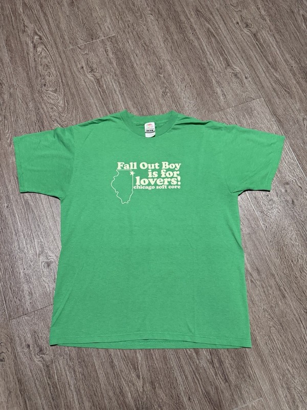 Vintage Y2K Fall Out Boy Is For Lovers Band TShirt Large Green Emo Pop Punk gallery