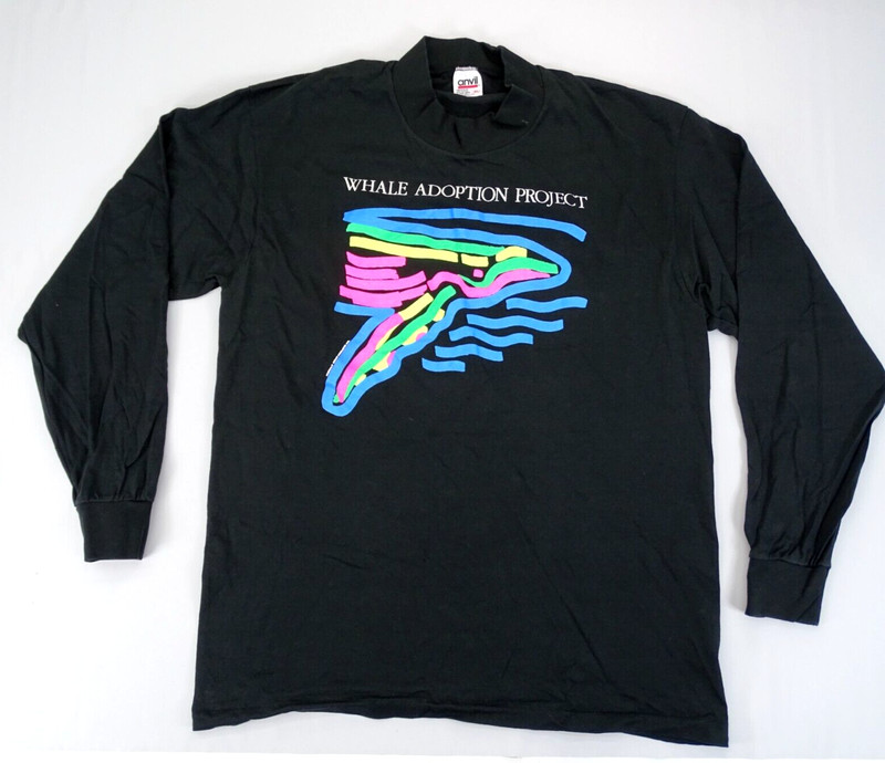 VTG Whale Adoption Project Humpback Conservation Black Earth T-Shirt Size XL USA
